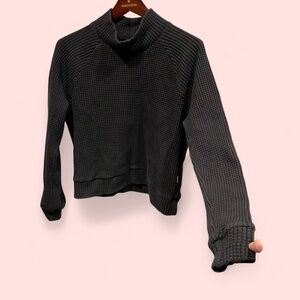 North Face waffle thermal mock neck warm insulation top